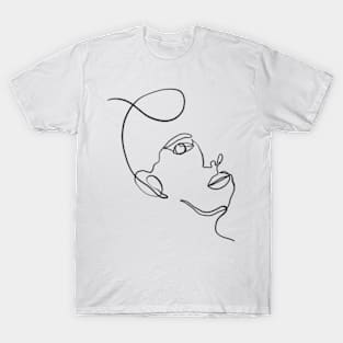 Woman face minimal abstract T-Shirt